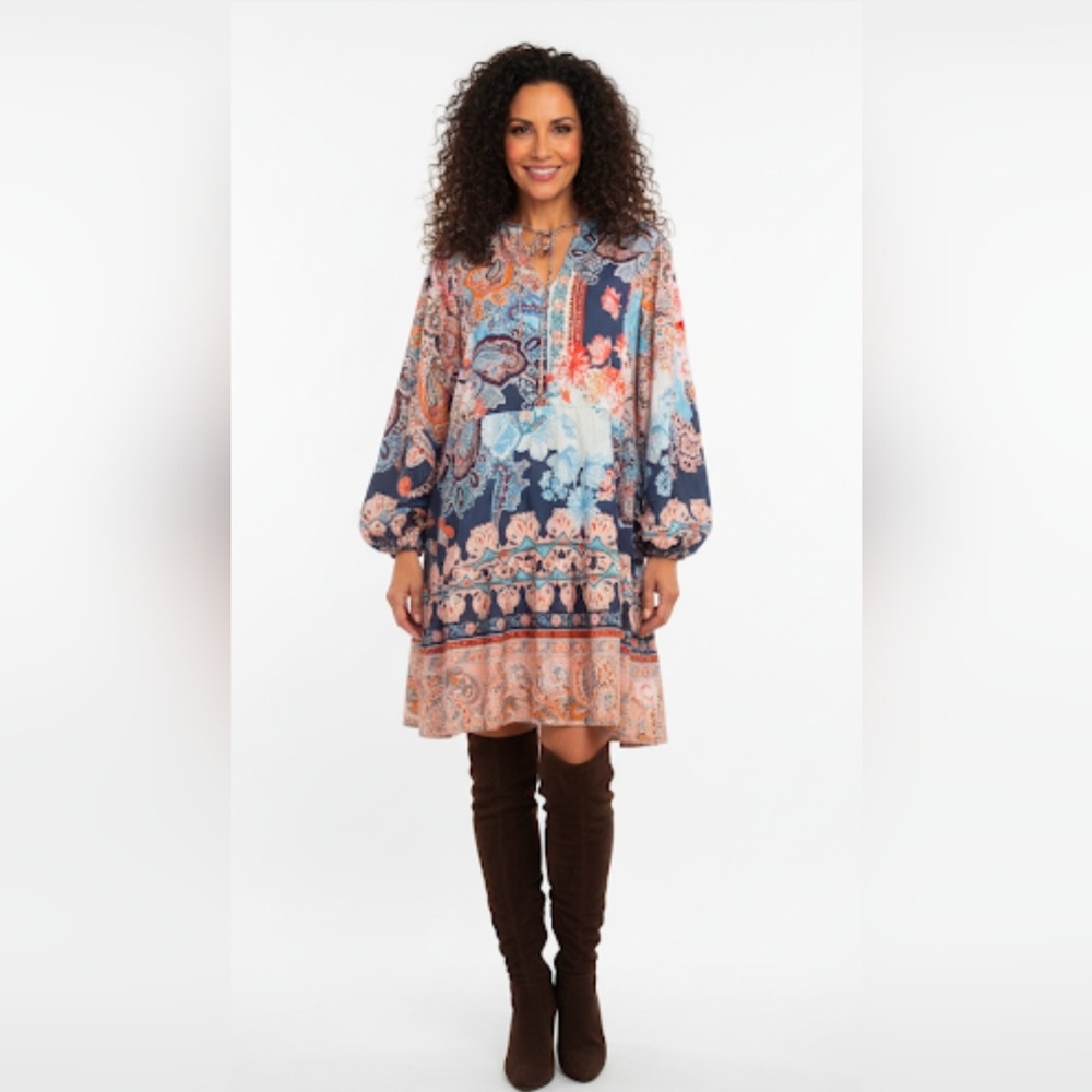 Stunning Unbranded Boho Colorful Patchwork Dress EUC